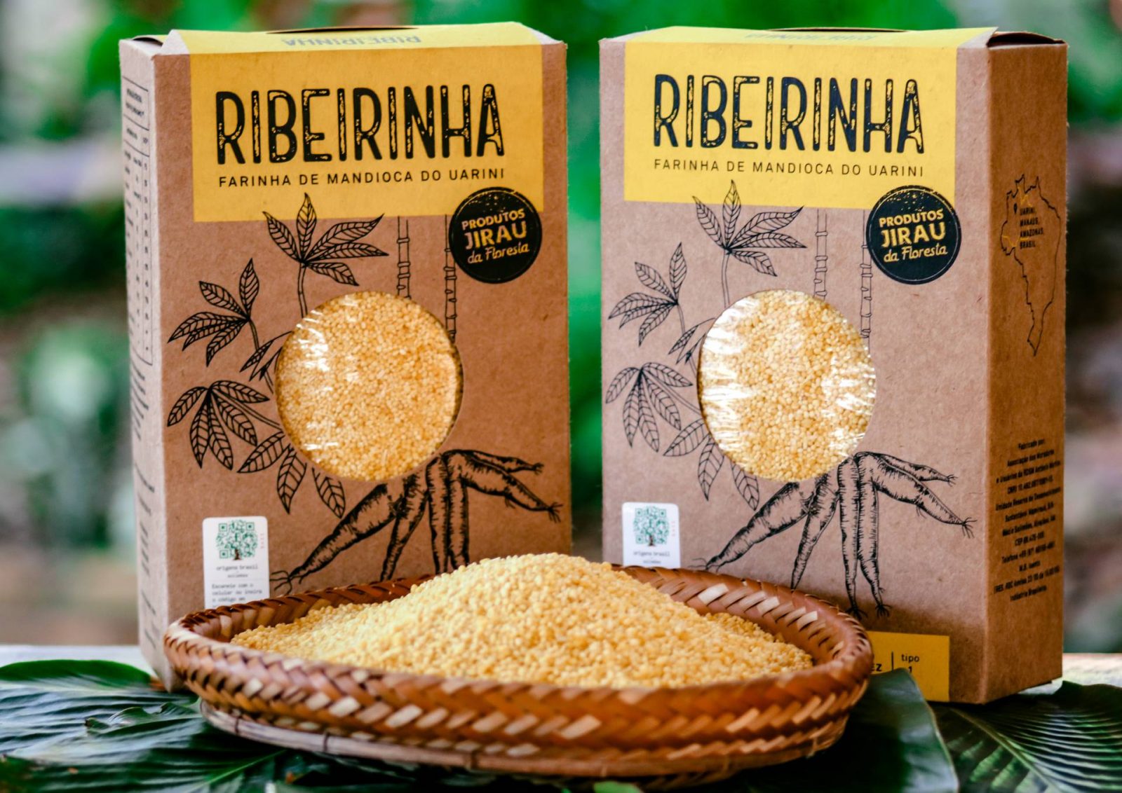 Farinha de mandioca produzida no munícipio de Uarini por produtores locais, tendo o apoio da Fundação Amazônia Sustentável (FAS).