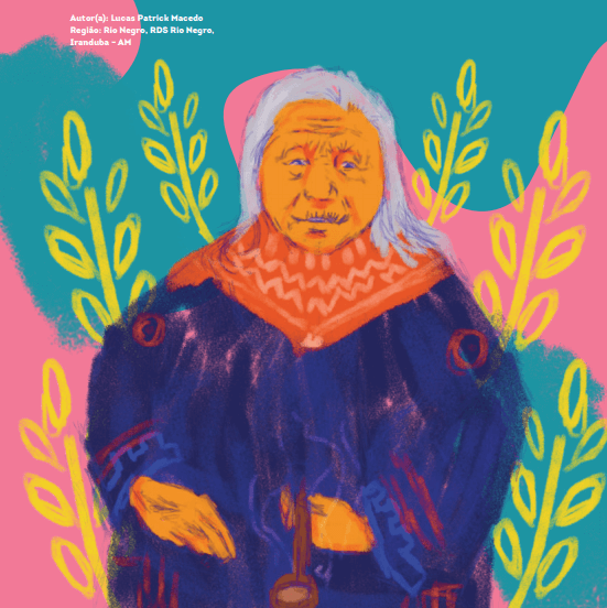 Ilustração de mulher indígena.